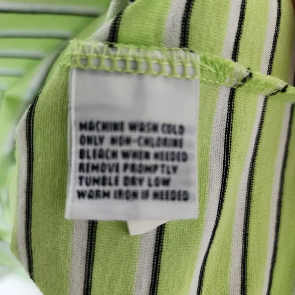 POLO GOLF Ralph Lauren Men's L Pima Cotton Striped Polo Shirt Lime Green